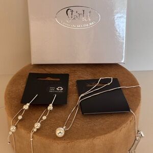 NEW Pilgrim Silver Star Necklace and Earring Set